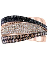 Effy Multicolor Diamond Statement Ring (7/8 ct. t.w.) in 14k Rose Gold