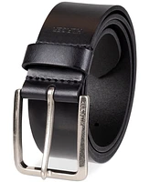 Tommy Hilfiger Men's Heavy Brass Buckle Leather Belt