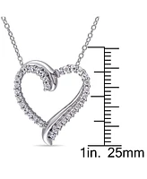 Created White Sapphire (3/4 ct. t.w.) Sterling Silver, Heart Necklace