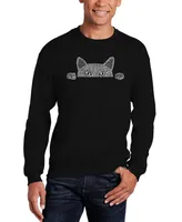 Men's Peeking Cat Word Art Crewneck Sweatshirt