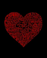 Men's Country Music Heart Word Art T-shirt