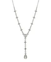 Silver-Tone Cross Chain Y-Necklace