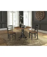 42" Dual Drop Leaf Pedestal Dining Table with Madrid Ladderback Chairs