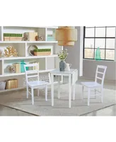 Small Dual Drop Leaf Dining Table with 2 Madrid Ladderback Chairs, 3 Piece Dining Set