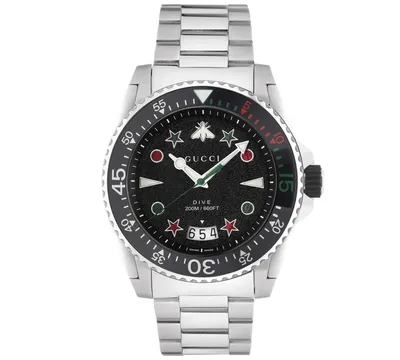 Gucci Men's Swiss Dive Stainless Steel Bracelet Watch 45mm