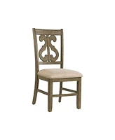 Picket House Furnishings Stanford Wooden Swirl Back Side Chair Set