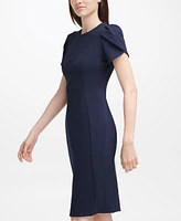 Calvin Klein Tulip-Sleeve Sheath Knee-length Dress