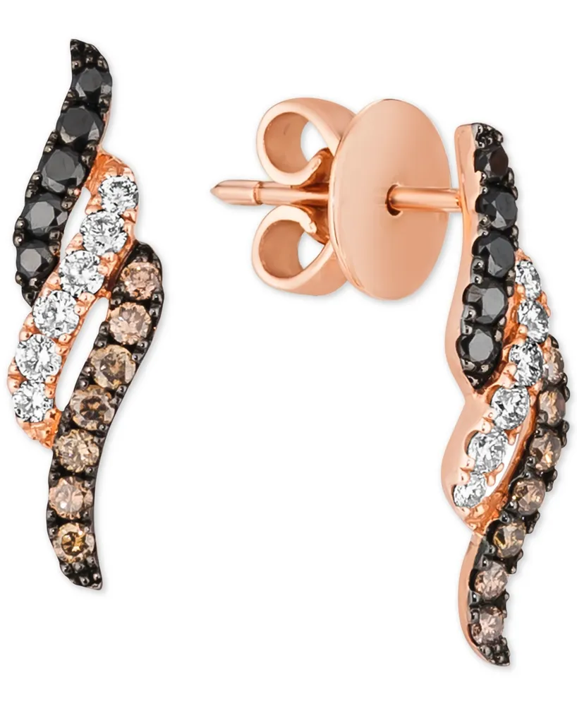 Le Vian Multicolor Diamond Drop Earrings (1/2 ct. t.w.) in 14k Rose Gold