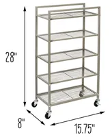 Honey Can Do 5-Tier Steel Rolling Bathroom Storage Cart