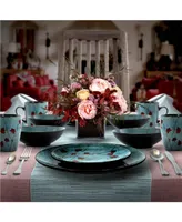 Elama Floral Accents Dinnerware Set of 16 Pieces