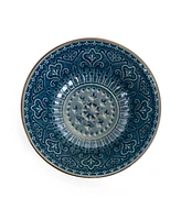 Elama Deep Sea Mozaic Luxurious Dinnerware with Complete Set of 16 Pieces