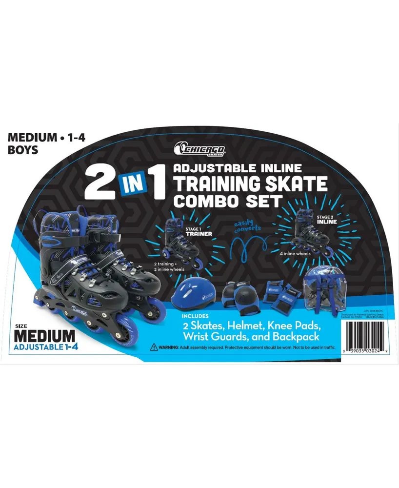 Chicago Adjustable Inline Training Skate 8pc Combo Set