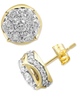 Diamond Round Halo Stud Earrings (2 ct. t.w.) in 10k Gold