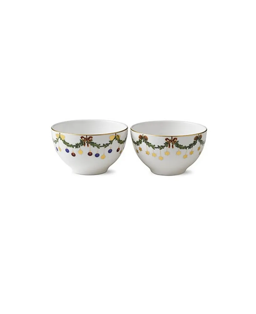 Star Fluted Christmas Chocolate Bowl, Set of 2