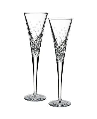 Waterford Wishes Happy Celebrations Toasting Flute 7oz, Set of 2