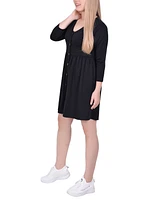 Women's 3/4 Sleeve A Line Ponte Dress