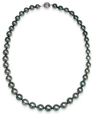 Tahitian Pearl Graduated Strand Necklace in 14k White Gold (8