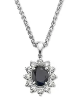 Effy Sapphire (2-7/8 ct. t.w.) & Diamond (1-3/8 ct. t.w.) 18" Pendant Necklace in 14k White Gold