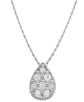 2-Pc. Set Diamond Teardrop Pendant Necklace & Matching Stud Earrings (3/8 ct. t.w.) in Sterling Silver