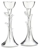 Nambe Judaica 8" Tree of Life Sabbath Candlesticks