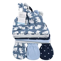 Hudson Baby Boys Cotton Cap and Scratch Mitten Set