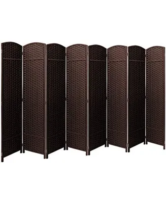 Sorbus 8 Panel Room Divider Panel, 6 ft. Tall Extra Wide Double Hinged Panels - Folding Privacy Screens - Chocolate