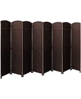 Sorbus 8 Panel Room Divider Panel, 6 ft. Tall Extra Wide Double Hinged Panels - Folding Privacy Screens - Chocolate