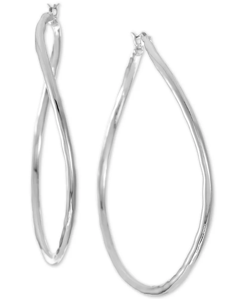 Style & Co Silver-Tone Stretched Hoop Earrings, Created for Macy's