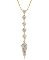 Wrapped Diamond Triangle Lariat Necklace (1/3 ct. t.w.) in 14k Gold, 16" + 2" extender, Created for Macy's