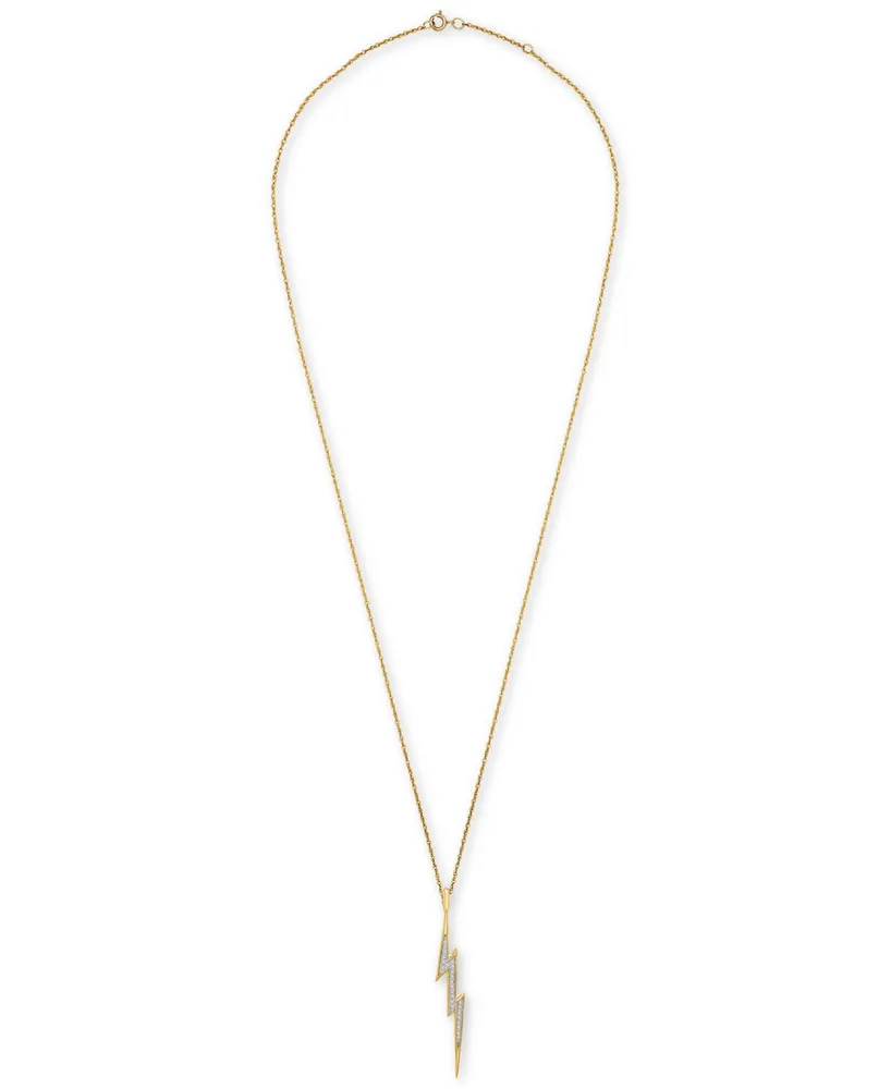 Wrapped Diamond Lightening Bolt 20" Pendant Necklace (1/10 ct. t.w.) in 14k Gold, Created for Macy's