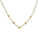 Citrine Bezel 18" Statement Necklace (3 ct. t.w.) 14k Gold-Plated Sterling Silver