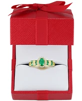 Sapphire (1 ct. t.w.) & Diamond (1/8 Ring (Also Emerald Ruby) 14k Gold