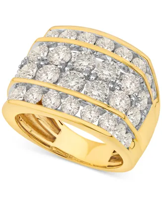 Men's Diamond Four Row Cluster Ring (7 ct. t.w.) in 10k Gold