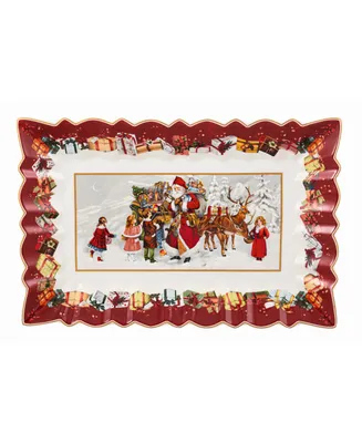 Villeroy & Boch Toy's Fantasy Cake Plate Santa and Kids, Rectangular