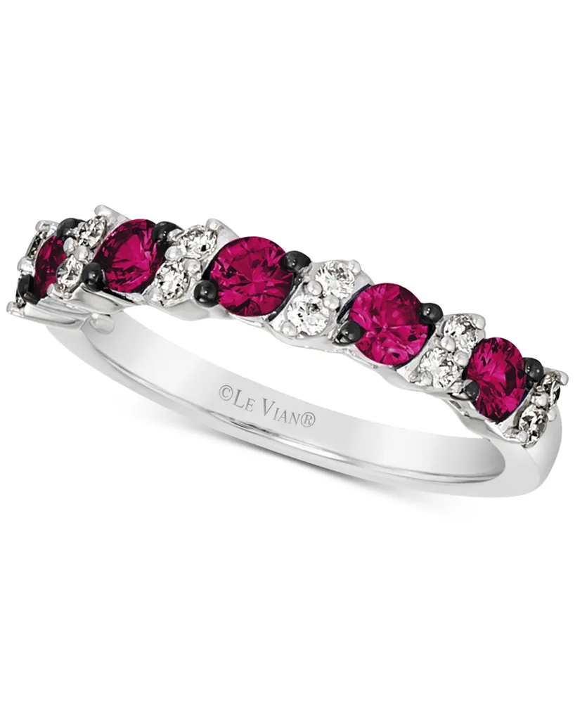 Le Vian Passion Ruby (1-1/20 ct. t.w.) & Nude Diamond (1/5 ct .t.w.) Band in 14k White Gold