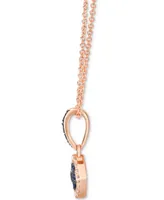 Le Vian Blueberry Sapphire (1/20 ct. t.w.) & Diamond (1/5 ct. t.w.) Evil Eye 18" Pendant Necklace in Rose Gold