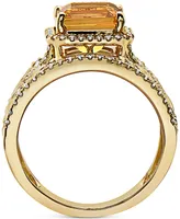Effy Citrine (2-3/4 ct. t.w.) & Diamond (1/2 ct. t.w.) Multirow Statement Ring in 14k Gold