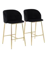 Fran Contemporary Counter Stool, Set of 2 - Gold