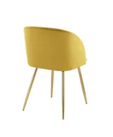 Fran Contemporary Chair, Set of 2 - Gold
