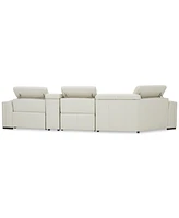 Closeout! Jenneth 4Pc Leather Cuddler Sectional with 2 Power Recliners, Created for Macy's