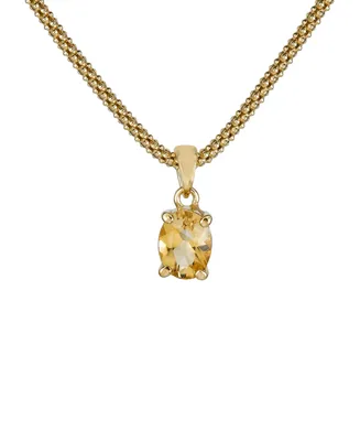 Citrine Oval Pendant Necklace (1-1/10 ct. t.w.) in 14k Gold-Plated Sterling Silver, 17" + 1-1/5" extender