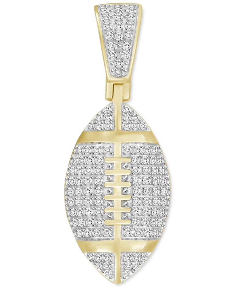 Men's Diamond Football Pendant (1/4 ct. t.w.) in 10k Gold