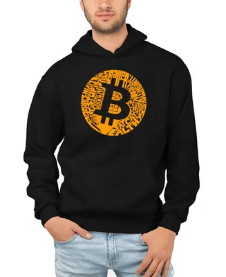 La Pop Art Men's Bitcoin Word Hooded Sweatshirt