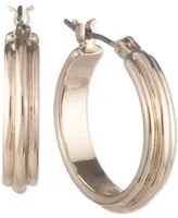 Lauren Ralph Lauren Gold-Tone Small Triple-Row Textured Hoop Earrings, 0.8"