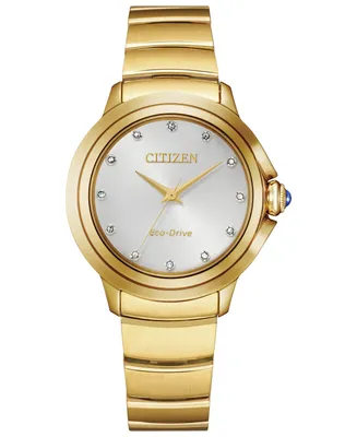 Citizen Eco-Drive Women's Ceci Diamond Accent Gold-Tone Stainless Steel Bracelet Watch 32mm