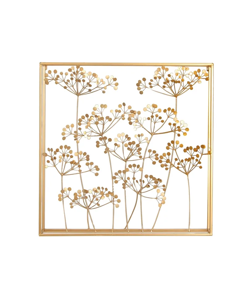 Modern Floral Wall Decor - Gold