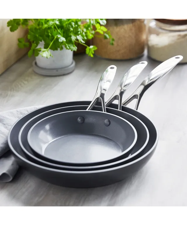 GREEN PAN VALENCIA PRO CERAMIC NONSTICK 8, 9.5, AND 11 FRYPAN SET