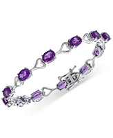 Heart Link Bracelet Sterling Silver (Available Amethyst, Garnet, Peridot, & Blue Topaz)