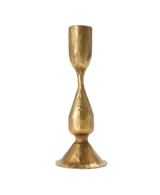 Round Hand-Forged Metal Taper Holder, Antique-like Brass Finish