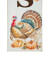 Glitzhome Thanksgiving "Give Thanks" Porch Sign, 42"